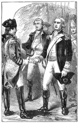 La rendición de Cornwallis, de La historia de Francia, por Emile de Bonnechose, publicado por Ward, Lock and Co, Londres