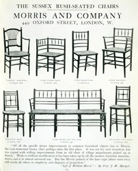 Las sillas Sussex con asiento de junco, fabricadas por Morris and Company