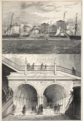 El túnel del Támesis (como apareció cuando se abrió originalmente al tráfico)