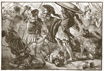 Los tebanos y macedonios en Queronea