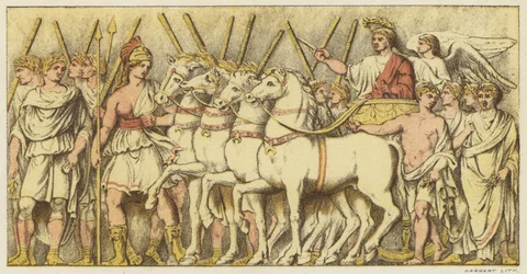 El triunfo de Tito (litografía en color)