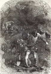 Las Tropas de Lord Montacute en el Pasaje Subterráneo, ilustración de 