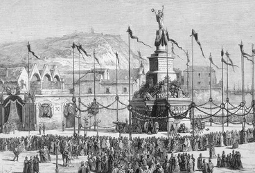 La Inauguración del Monumento a la Paz, Barcelona, España