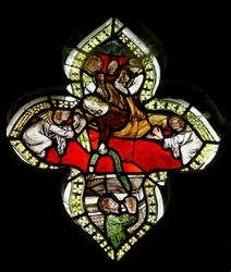 La Virgen deja su cinturón a Santo Tomás en su Asunción, c.1325-50