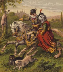 El gato blanco (litografía en color)