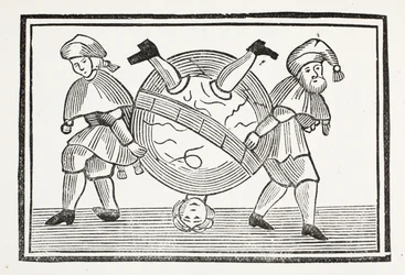 El mundo al revés, ilustración de Chap-books del Siglo XVIII de John Ashton, pub. 1882
