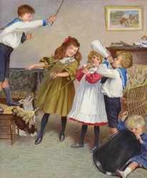 El concierto de los niños (litografía en color)