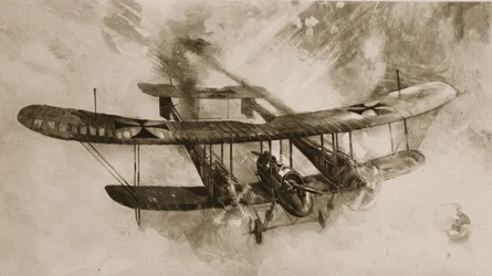 La llegada del gran avión de combate: el biplano alemán de doble tamaño que los aviadores británicos han enfrentado, de The Illustrated War News