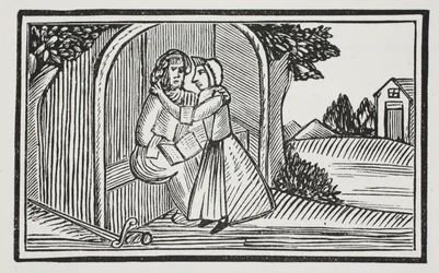 La muerte de Guy, ilustración de Chap-books del siglo XVIII de John Ashton, pub. 1882