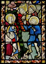 La ventana este que representa a San Pedro caminando sobre el agua con Cristo