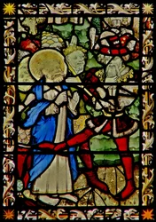 La ventana este que representa a San Pedro con el Emperador Nerón