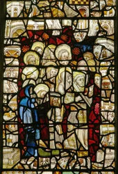 La ventana este que representa una procesión: Candelaria o Corpus Christi