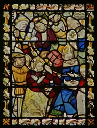 La ventana este que representa la burla de Cristo?