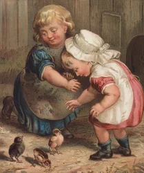 La primera nidada (litografía en color)