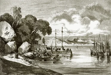 El lugar de desembarco en Macao