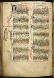 El matrimonio de Enrique III y Leonor de Provenza de la Historia Anglorum, Mateo París, MS Royal 14 CVII, f. 124.v, c.1250-59