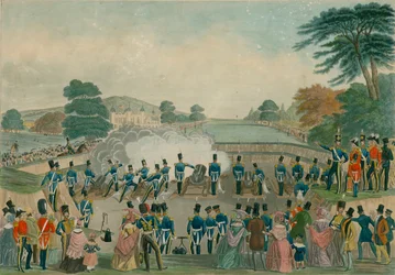 La batería de morteros en Woolwich, Londres