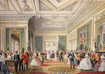 La firma del acta de matrimonio, de A Memorial of the Marriage of Edward VII and Alexandra of Denmark, pub. 1864