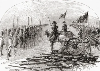La rendición del General Burgoyne tras la Segunda Batalla de Saratoga