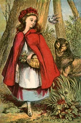 El lobo sigue a Caperucita Roja