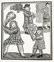 Thomas Hickathrift, ilustración de Chap-books del Siglo XVIII de John Ashton, pub. 1882