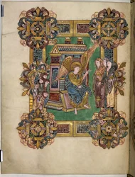 Las Tres Marías en el Sepulcro, del Bendicional de San Æthelwold, c.963-984