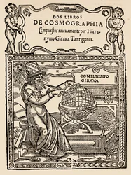 Página de Título para Dos Libros de Cosmografía por Hieronymo Girana Tarragones, de The Narrative and Critical History of America, editado por Justin Winsor, Londres, 1886