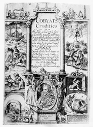 Página de título de Coryats Crudities, publicado en 1611