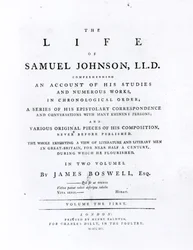 Página de título, de La vida de Samuel Johnson por James Boswell (1740-1795)