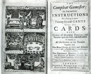 Página de título de la quinta edición de The Compleat Gamester, atribuida a Charles Cotton (1630-87), pub. 1725