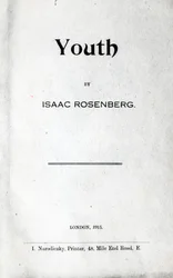 Portada de Youth, una colección de poemas por Isaac Rosenberg, primera edición 1915