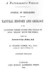 Página de título de A Naturalists Voyage Around the World de Charles Darwin, edición publicada en 1884