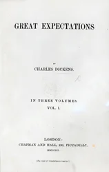 Portada de Grandes Esperanzas de Charles Dickens, primera edición, 1861