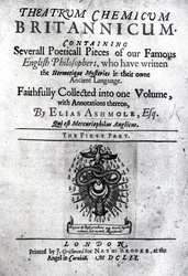 Portada de Theatrum Chemicum Britannicum de Elias Ashmole, 1652
