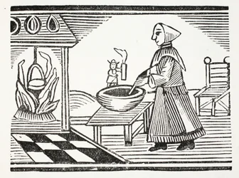 Pulgarcito, ilustración de Chap-books del Siglo XVIII de John Ashton, pub. 1882