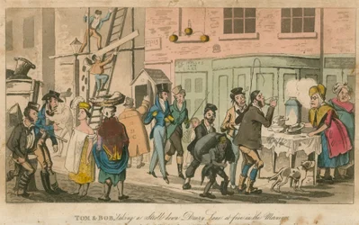 Tom y Bob paseando por Drury Lane a las cinco de la mañana
