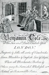 Tarjeta comercial, Benjamin Cole, comerciante de Londres