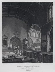 Iglesia de la Trinidad, Interior, en la época del Reverendo C Simeon