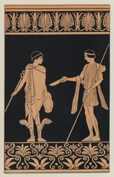 Trygaeus sobornando a Hermes con una copa de oro