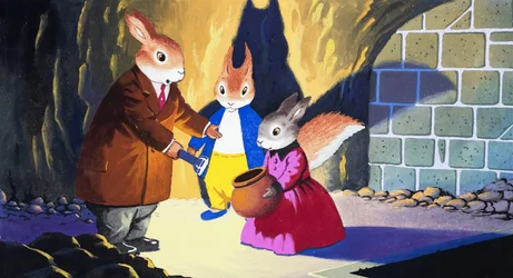 Tufty a la luz de la antorcha