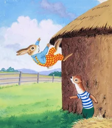 Tufty cae de un techo