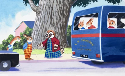 Tufty piensa en cruzar la calle