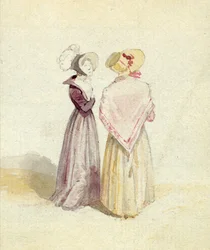 Dos mujeres con sombreros, c.1825