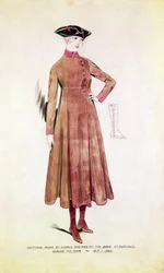 Uniforme usado por mujeres porteras en el Banco de Inglaterra 1917-20