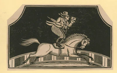 Escena de circo sin título: Jinete de Caballo