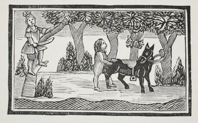 Valentín y Orson, ilustración de Chap-books del Siglo XVIII de John Ashton, pub. 1882