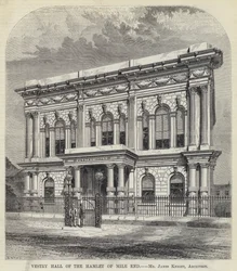 Vestry Hall del Hamlet de Mile End (grabado)
