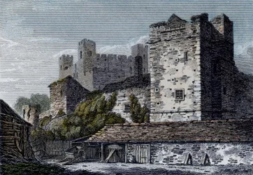 Vista del castillo de Rochester, Kent. c.1830