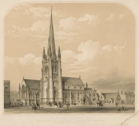 Vista de la Iglesia y Escuelas de St Stephens, Rochester Row, Westminster