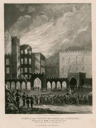 Vista de las Casas de los Lores y los Comunes, Destruidas por el Fuego el 16 de Octubre de 1834